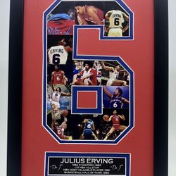 Julius Erving Philadelphia Seventy Sixers #6 NBA Collage Art