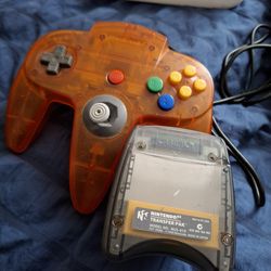 N64 controller transparent orange oem