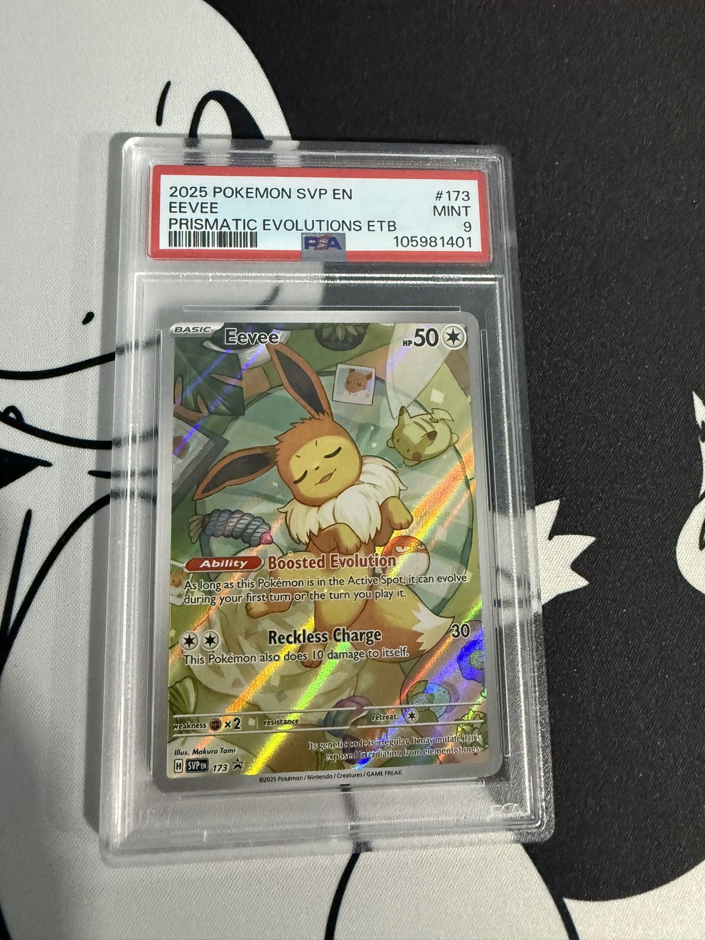2025 Eevee #173 Pokemon Prismatic Evolution Promo PSA 9