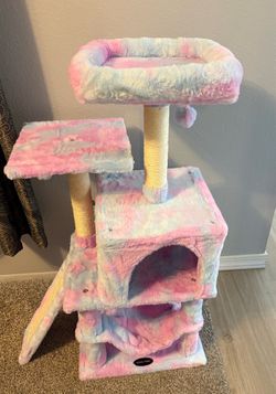MIAO PAW, new rainbow cat tree W scratching post