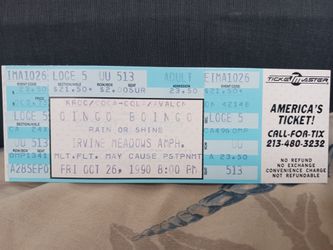 Pair Of Oingo Boingo Concert Tickets