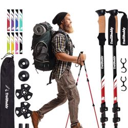 TrailBuddy Trekking Poles - Lightweight, Collapsible Hiking Poles for Snowshoe & Backpacking Gear - Pair of 2 Walking Sticks for Hiking, 7075 Aluminum