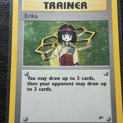 Erika Trainer Holo Pokemon Card 