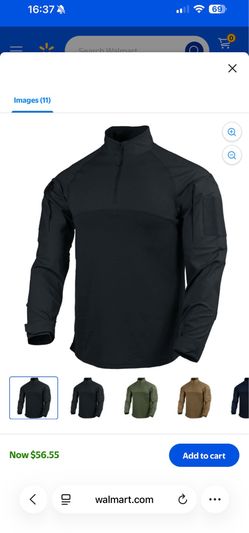 Rothco 1/4 Zip Combat Shirt (Black) (Sz Large Mens)