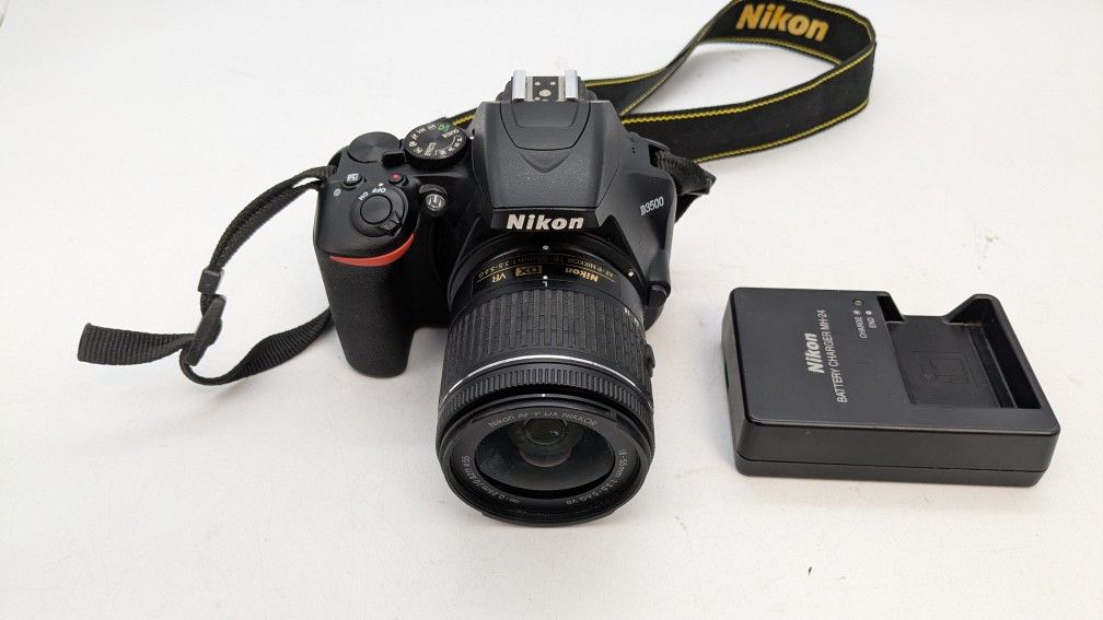 Nikon D3500 DSLR Video Camera W/AF-P DX Nikon 18-55mm f/3.5-5.6G VR lens - Black