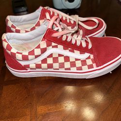 Red and White Checked Vans