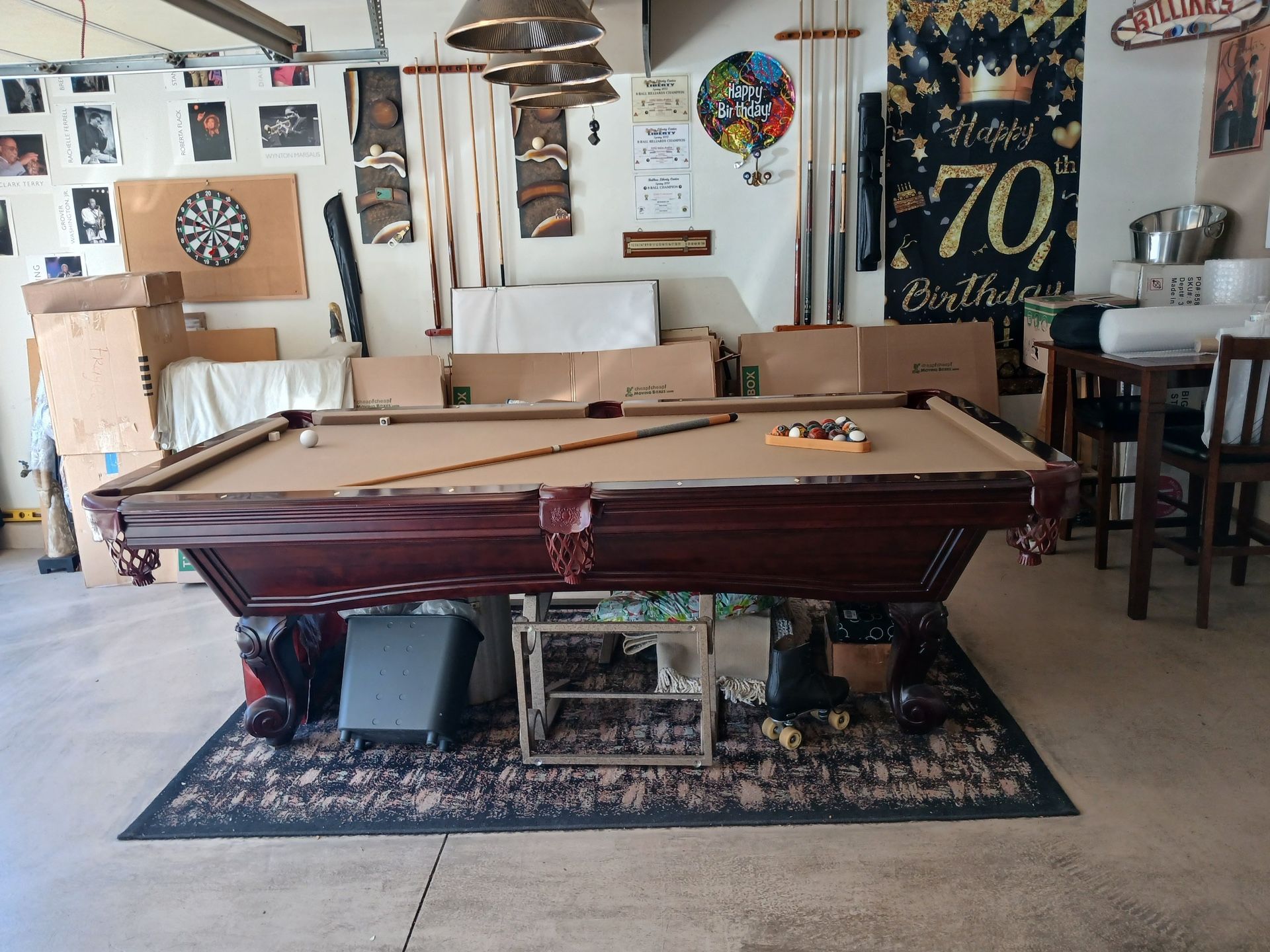 4x8 solid wood pool table  Free Delivery and Install 