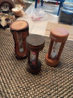 (3) miniature "Hour glasses"...