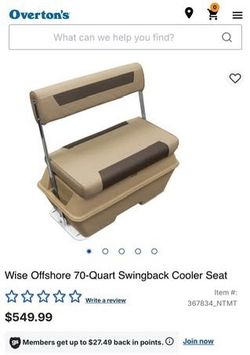 Cooler Seat Swingback reversible 70 Quart Wise Offshore boat skiff inflatable Fastcat center console ice chest