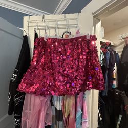 Cider: Sequin Mid Waist Mini Skirt Curve & Plus 