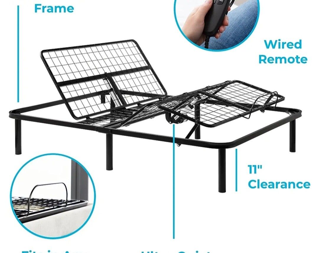 Remote control bed frame new, folded up without mattress