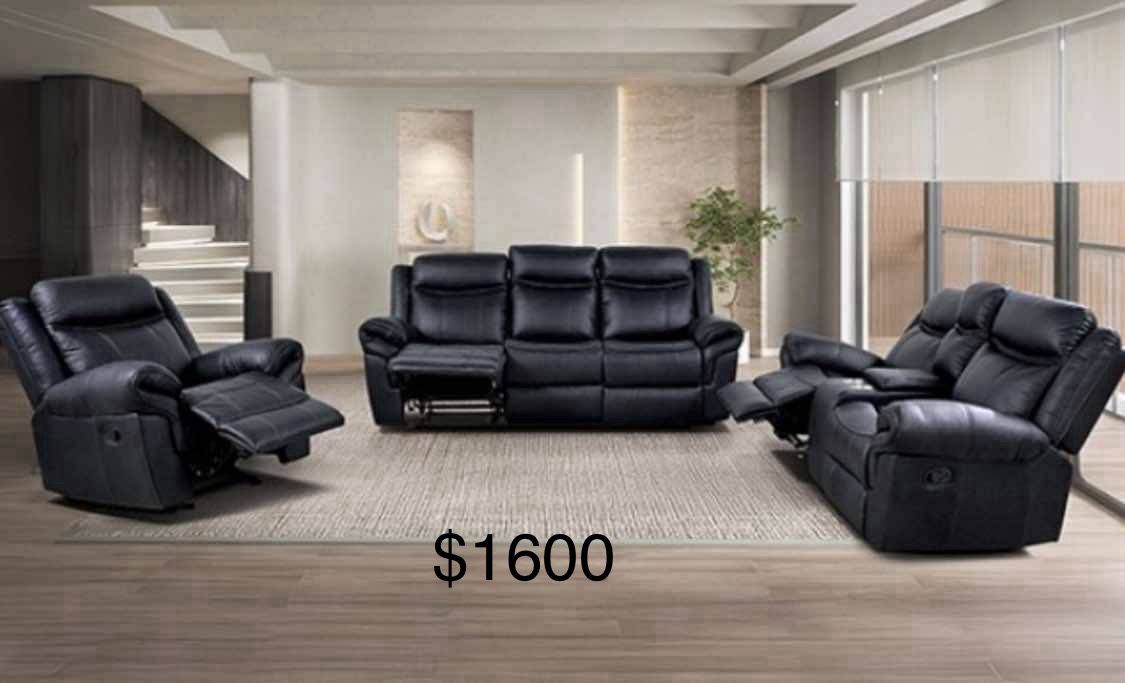 New 3 Piece Recliner Couch Set On Sale / Free Delivery 