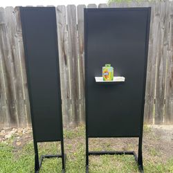 Double-Sided Chalkboards with Aluminum Frame - Set of 2