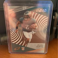 Jalen Hurts Clear Vision Rookie Card  Thumbnail