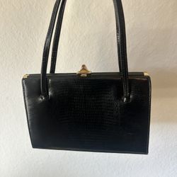 Vintage Black Wigmore London Snake Skin Bag