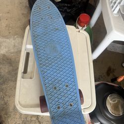 Blue penny board skateboard