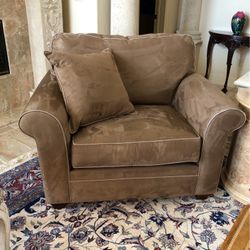 REDUCED $ Oversized Cocoa Brown Ultasuede Chair