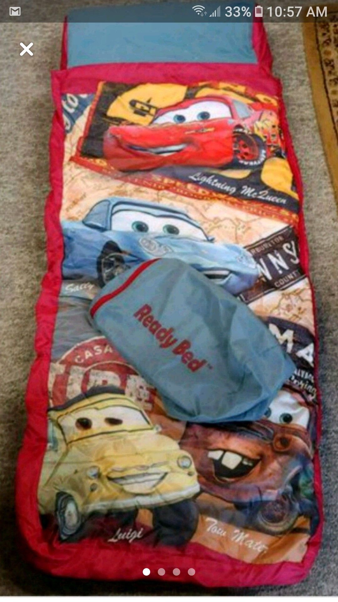 Disney's Light'ning McQueen air pump mattress sleeping bag with carry bag