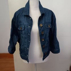 Stylish Stretchy Blue Toxik3 Denim Jacket 1X
