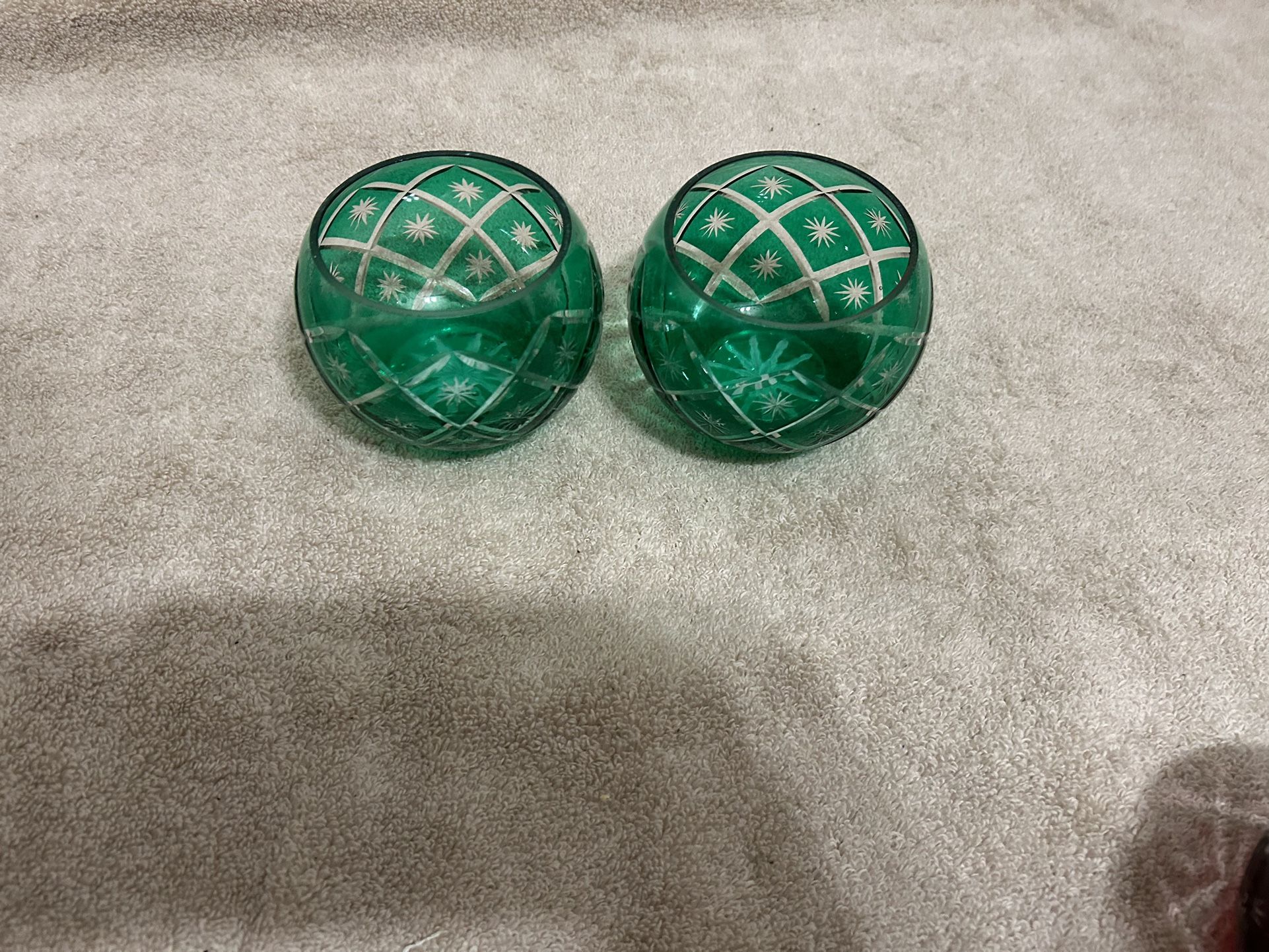 Green Glass Votive Or Tealight Candle Holder