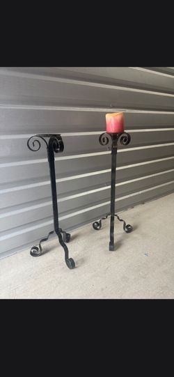 Wrought Iron Floor Candle holders-pair