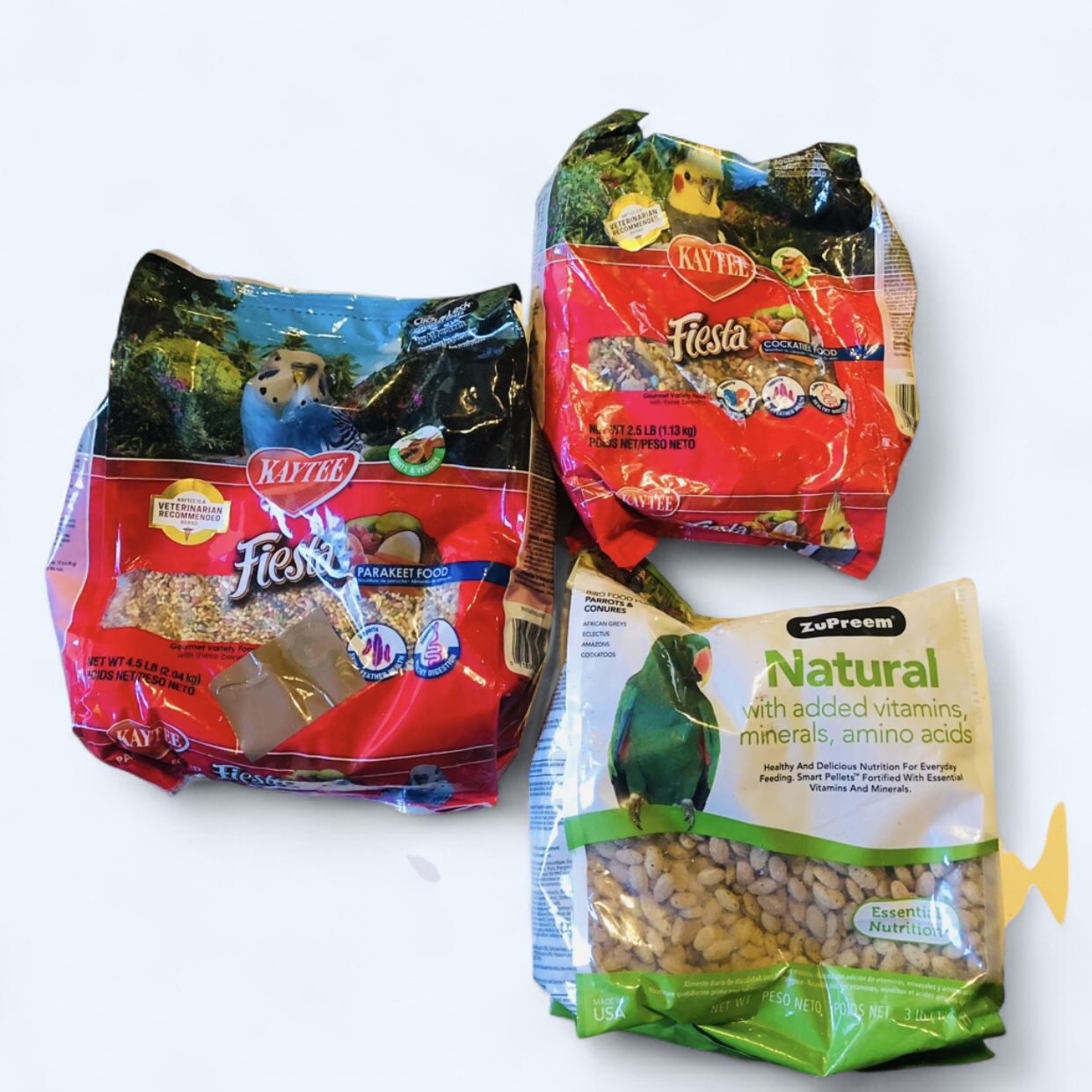 Kaytee Fiesta Parakeet Food, ZuPreem Natural Bird Food for Parrots & bag of ZuPreem FruitBlend Flavor bird food for small birds 1/2 Price On All 3