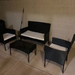 Black 4 Piece Outdoor Furniture Set