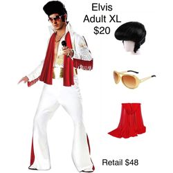 Elvis Costume 70s Men’s Medium & XL Halloween Themed Party