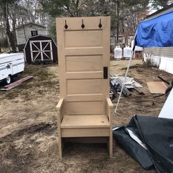 Coat Rack Slash Seat Hand Made Piece One Of A Kind