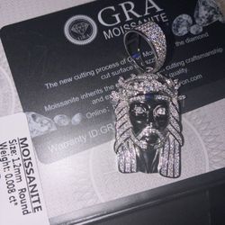Silver And Diamond Jesus Pendant 