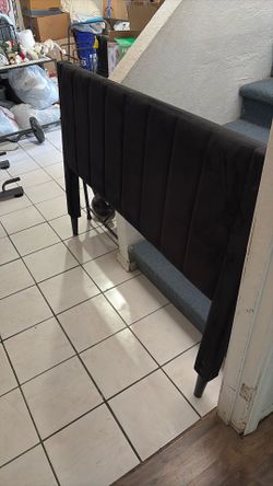 Black suede bed board back queen size
