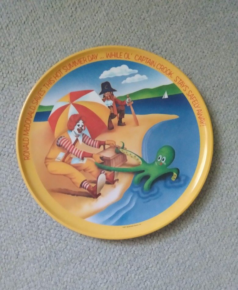 VINTAGE 1977 MCDONALD'S MELAMINE SUMMER DAY 10 IN DINNER PLATE