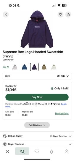 SUPREME BOX LOGO HOODIE PURPLE (FW23)