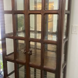 1960S Mid Century modern Walnut Curio, China Cabinet