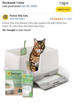 Purina Tidy Cats XL Litter Box System plus pads/pellets!