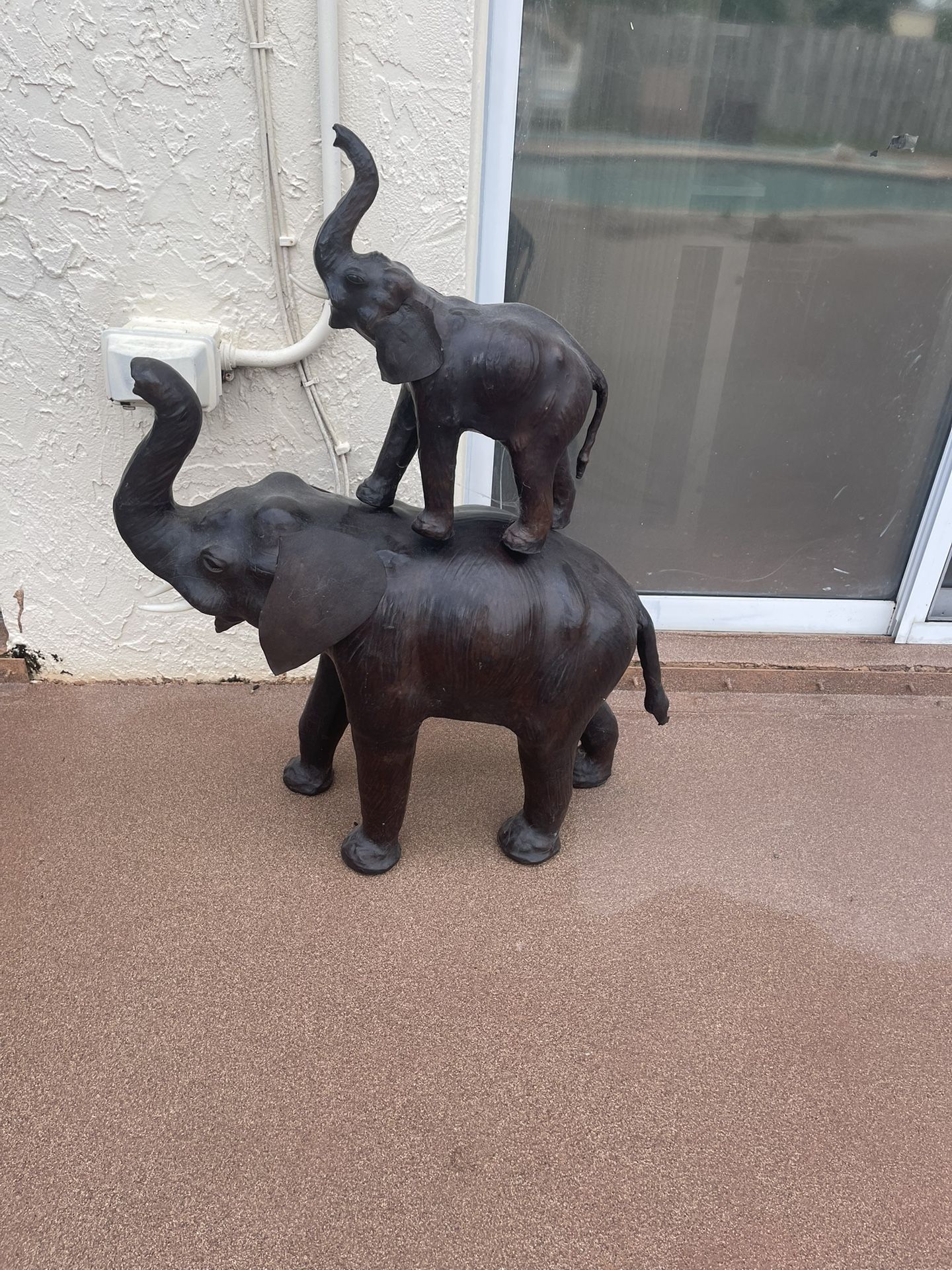 Vintage Leather Elephants