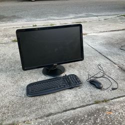 Dell S2309W 23" Full HD LCD Monitor - Black With Keyboard And Mouse Works Like New