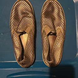 gold Tory Burch Slip On Sneakers