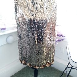 Women Skirt Or Can Be Used As Fabric Mesh Sequin Skirt 