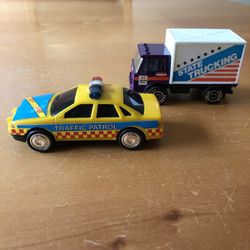 Lot of 2 Remco 1980’s & 1990’s State Trucking & Traffic Patrol - 5” Long Each