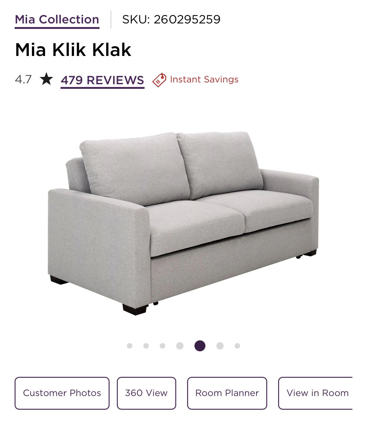 Basically New Raymour & Flanigan mia klik klak sofa / convertible queen size bed - just purchased and now moving