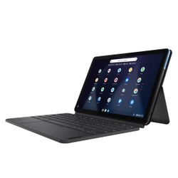 Lenovo - IdeaPad Duet Chromebook - 10.1" (1920x1200) Touch 2-in-1 Tablet - MediaTek P60T - 4G RAM - 128G eMCP4x - with Keyboard - Ice Blue + Iron Gray