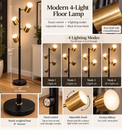 Modern 4-Light Floor Lamp