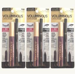 3 Pieces Of L’Oréal Voluminous original Mascara + Liner 24hr 708