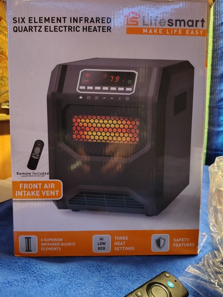 Six Element Infrared Quartz Electric Heater