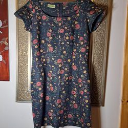 Vintage Esprit Fall Floral Print Shirt Dress Sz L