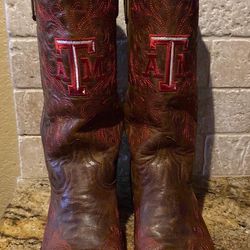 Woman’s Size 10B Game day Texas A&M Leather Boots-FIRM