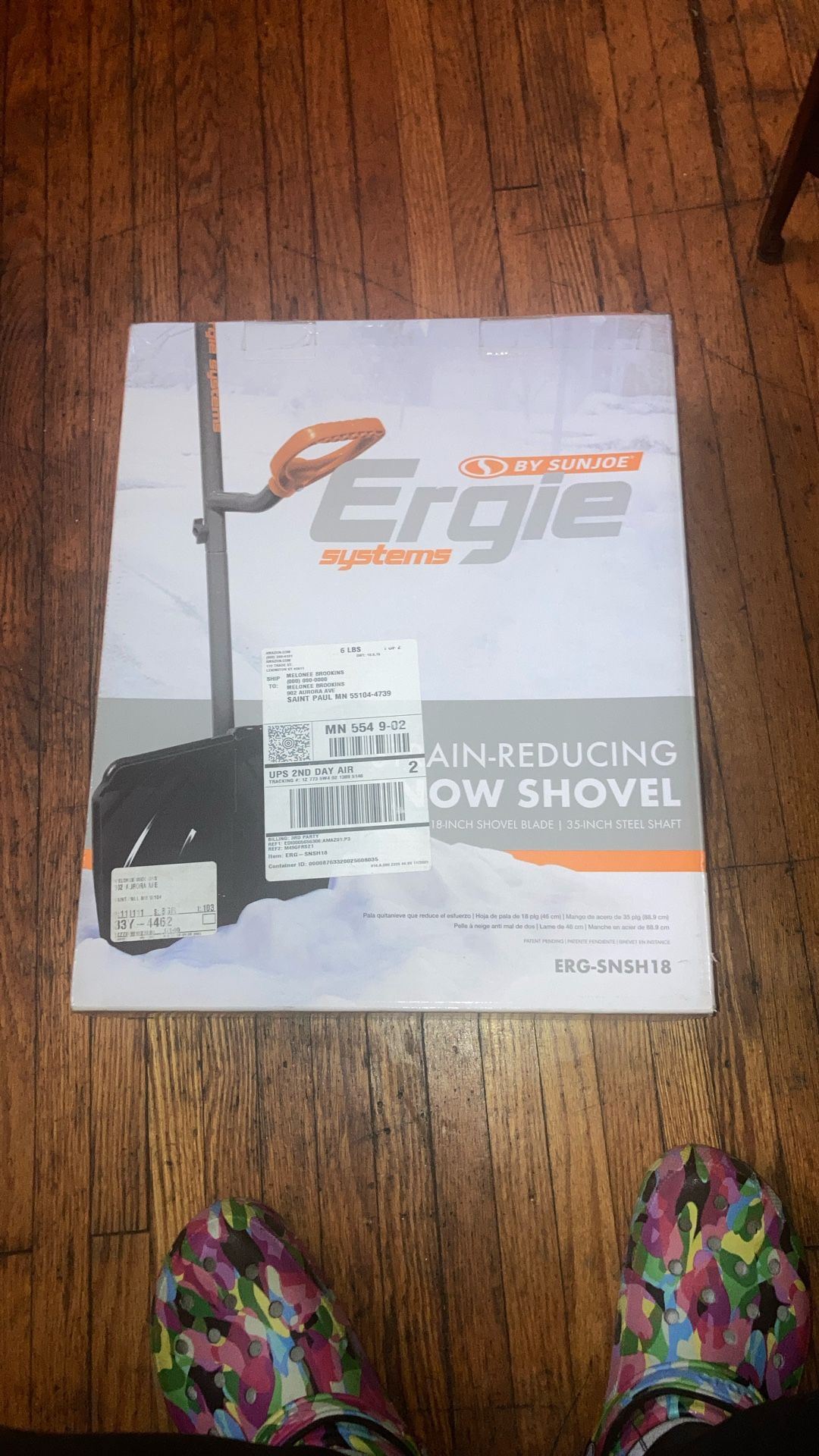 ergie systems strain-reducing snow shovel
