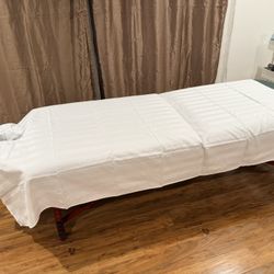 Soft White Cotton Massage Table Sheets and Cover