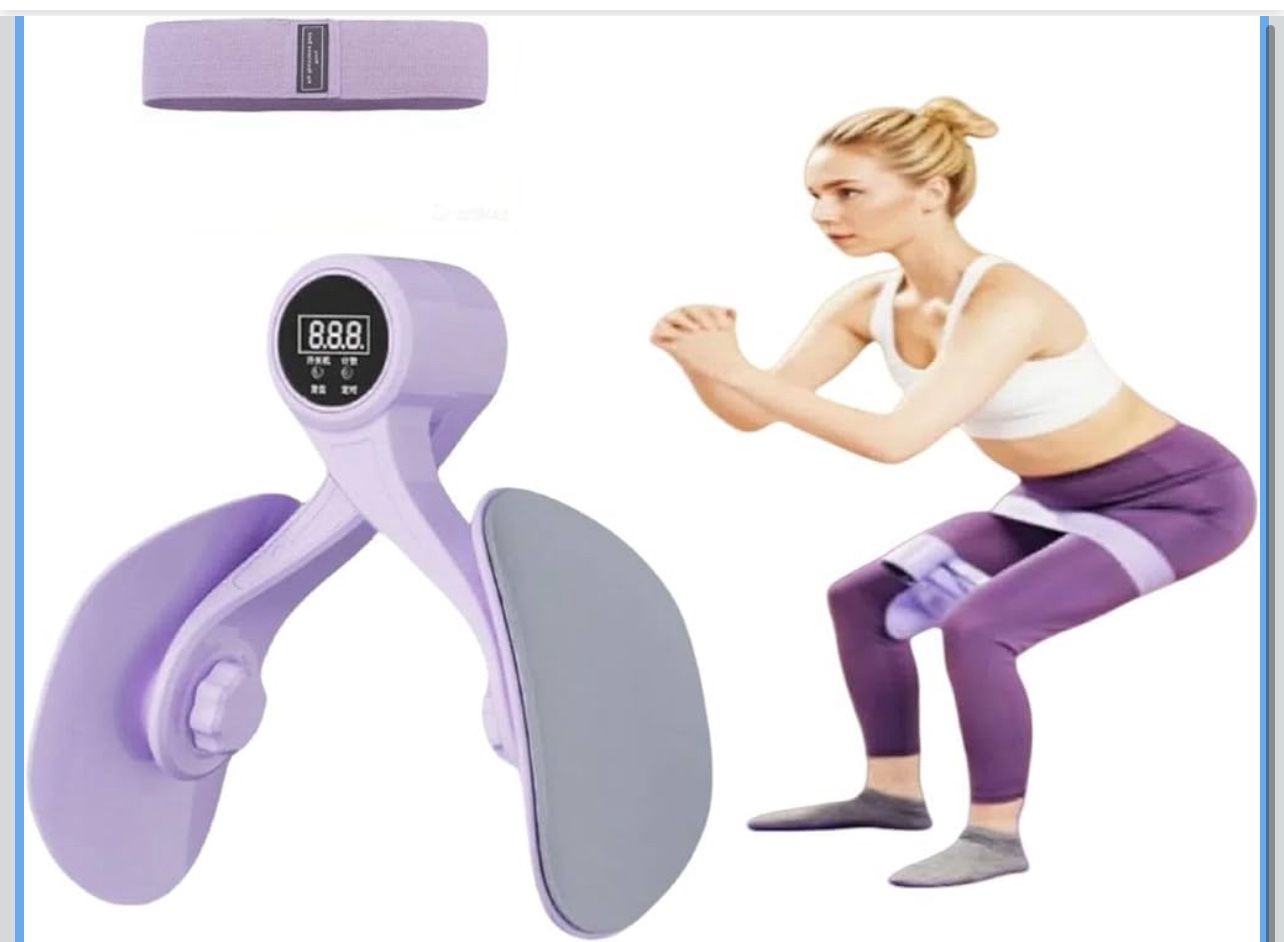 Thigh Master, Pelvic Floor Exercise Devices for Women, Inner Thigh Exerciser with 50LB Resistance Band, Hip Abductor Glutes Workout Equipment for Home